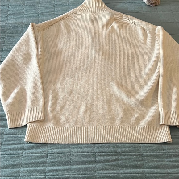 Reformation Brooklyn Cotton Polo Sweater Ivory - Size S - Picture 6 of 6